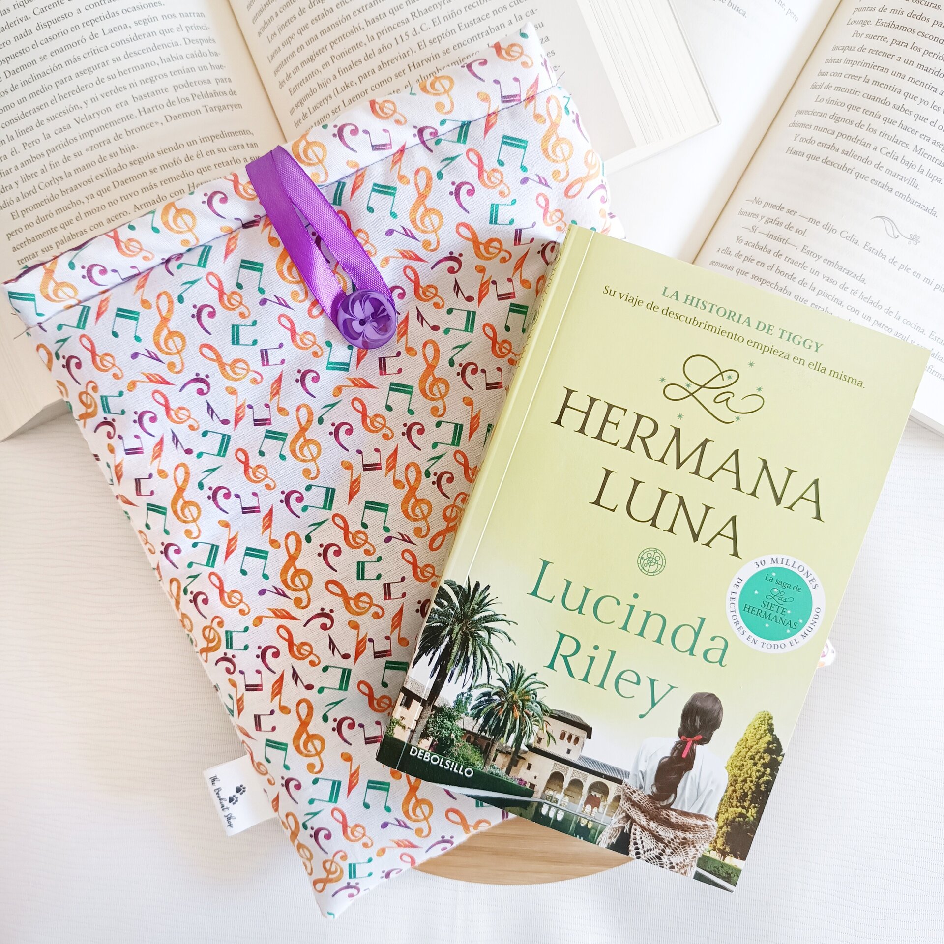 Funda de libro - Estilo musical con clave de sol y notas musicales - 3