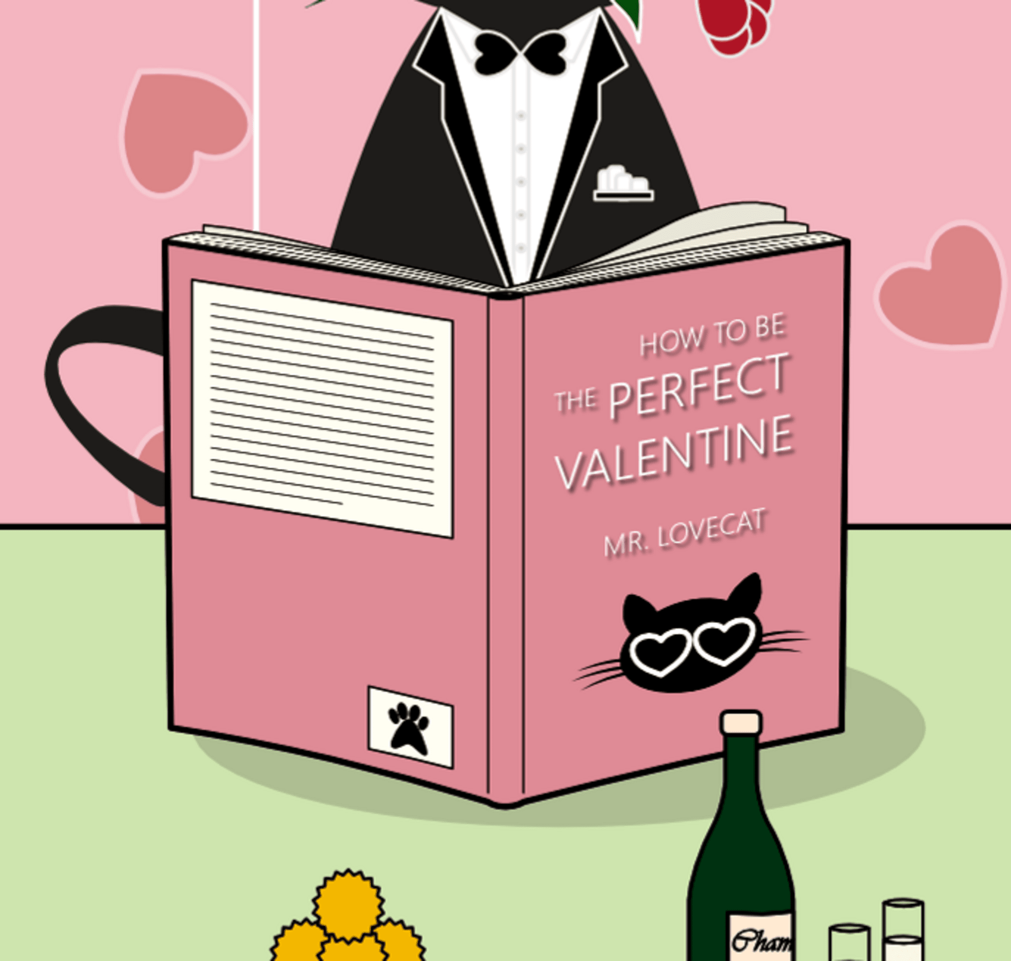 Marcapáginas vertical de gato San Valentín - Amor felino para tus romances - 4