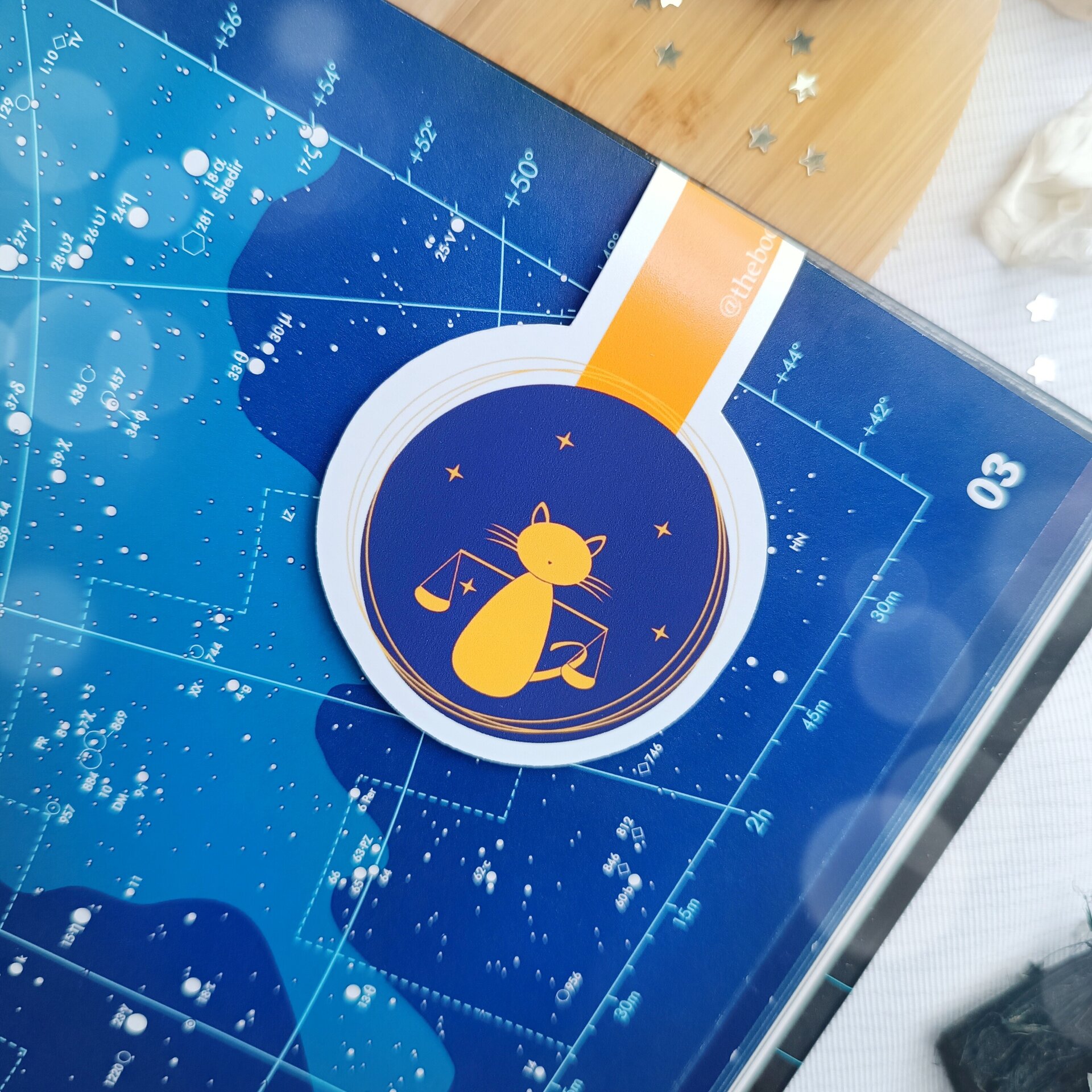 Gatos astrológicos - Marcapáginas magnéticos zodiacales para lectoras místicas - 13