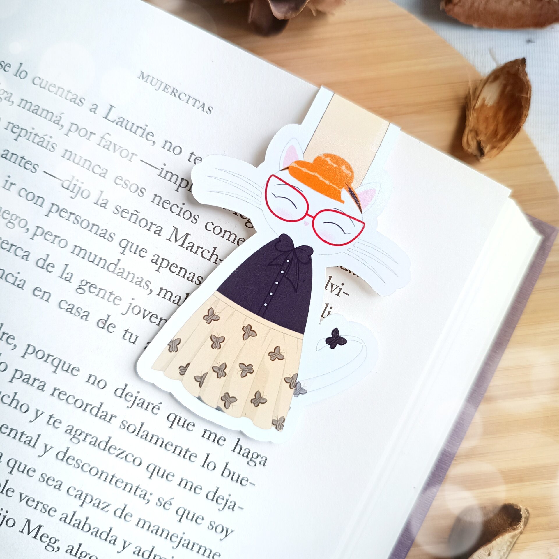 Gatos con pintalabios y lunares - Marcapáginas pin-up con flow retro - 4