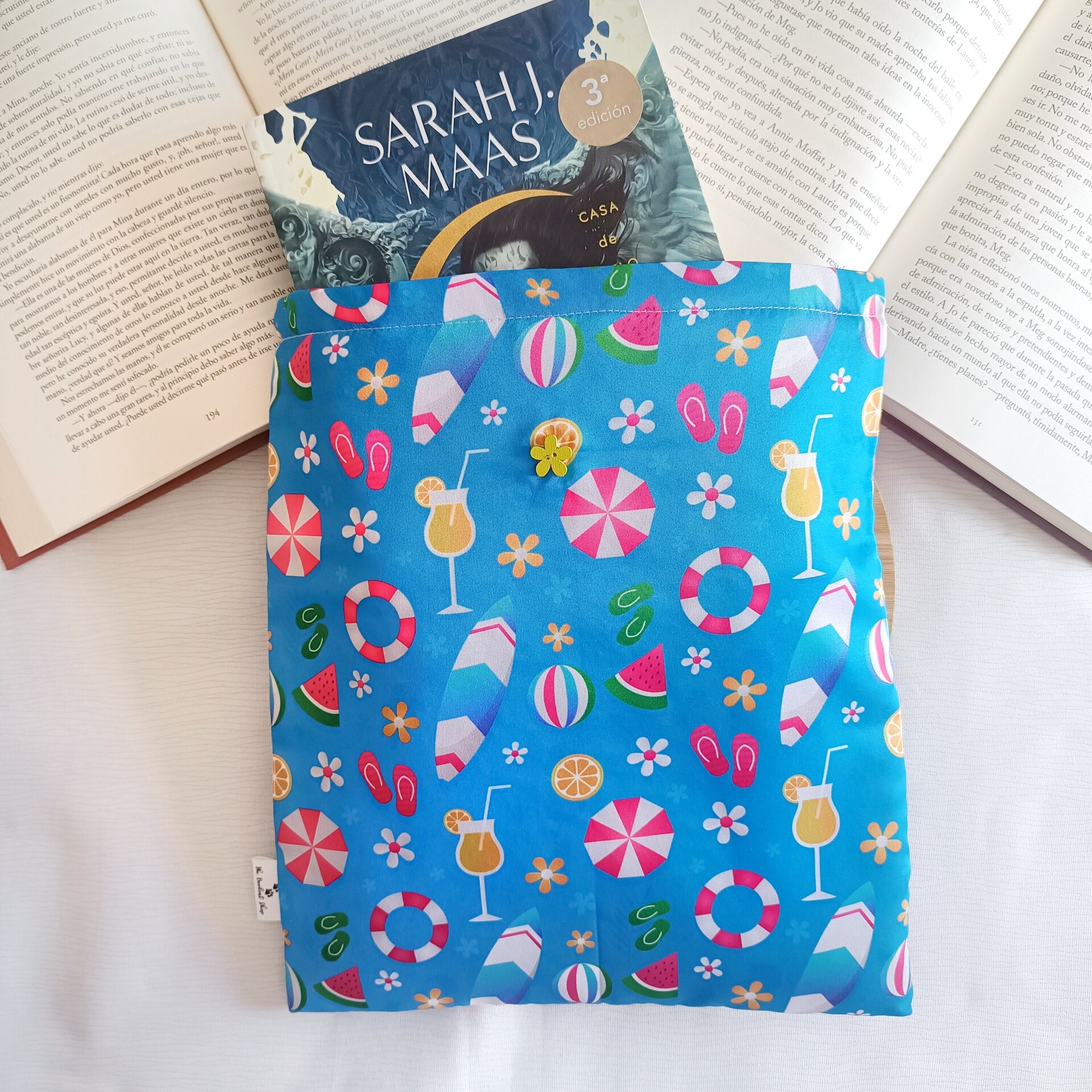 Funda de libro - Diseño surfero con olas y estilo playero - 3