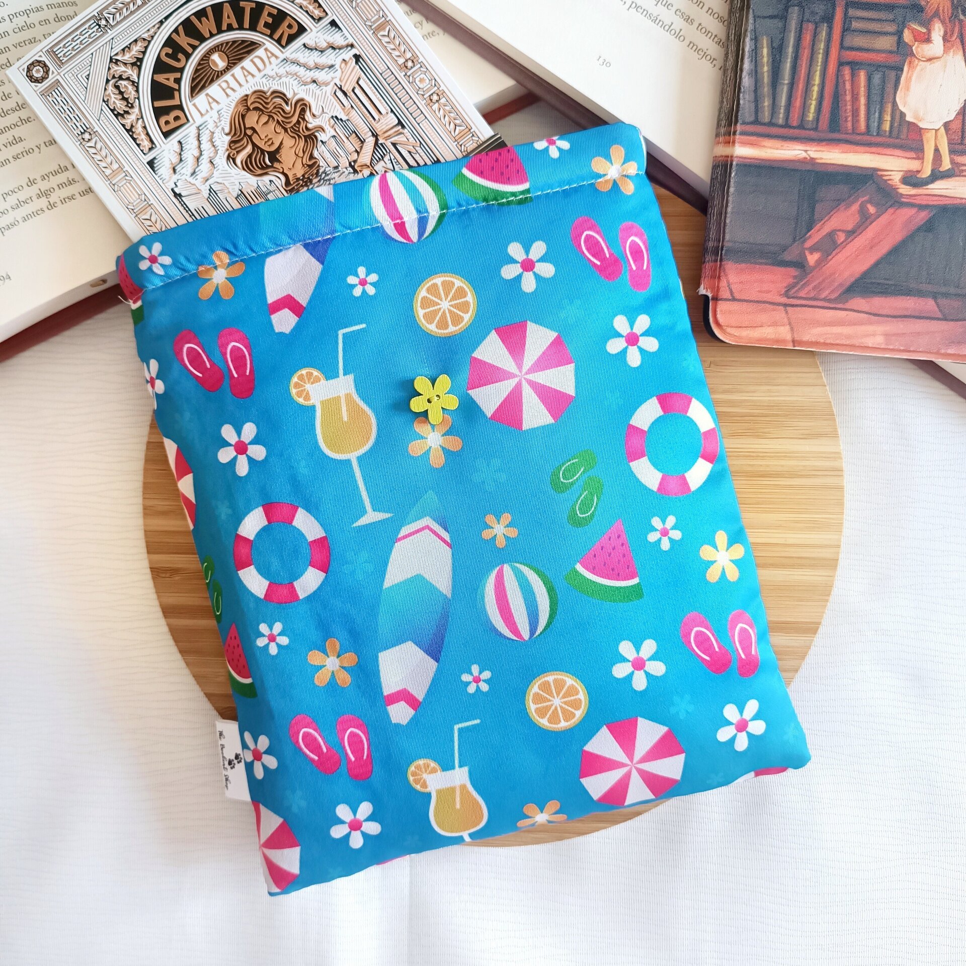 Funda de libro - Diseño surfero con olas y estilo playero - 2