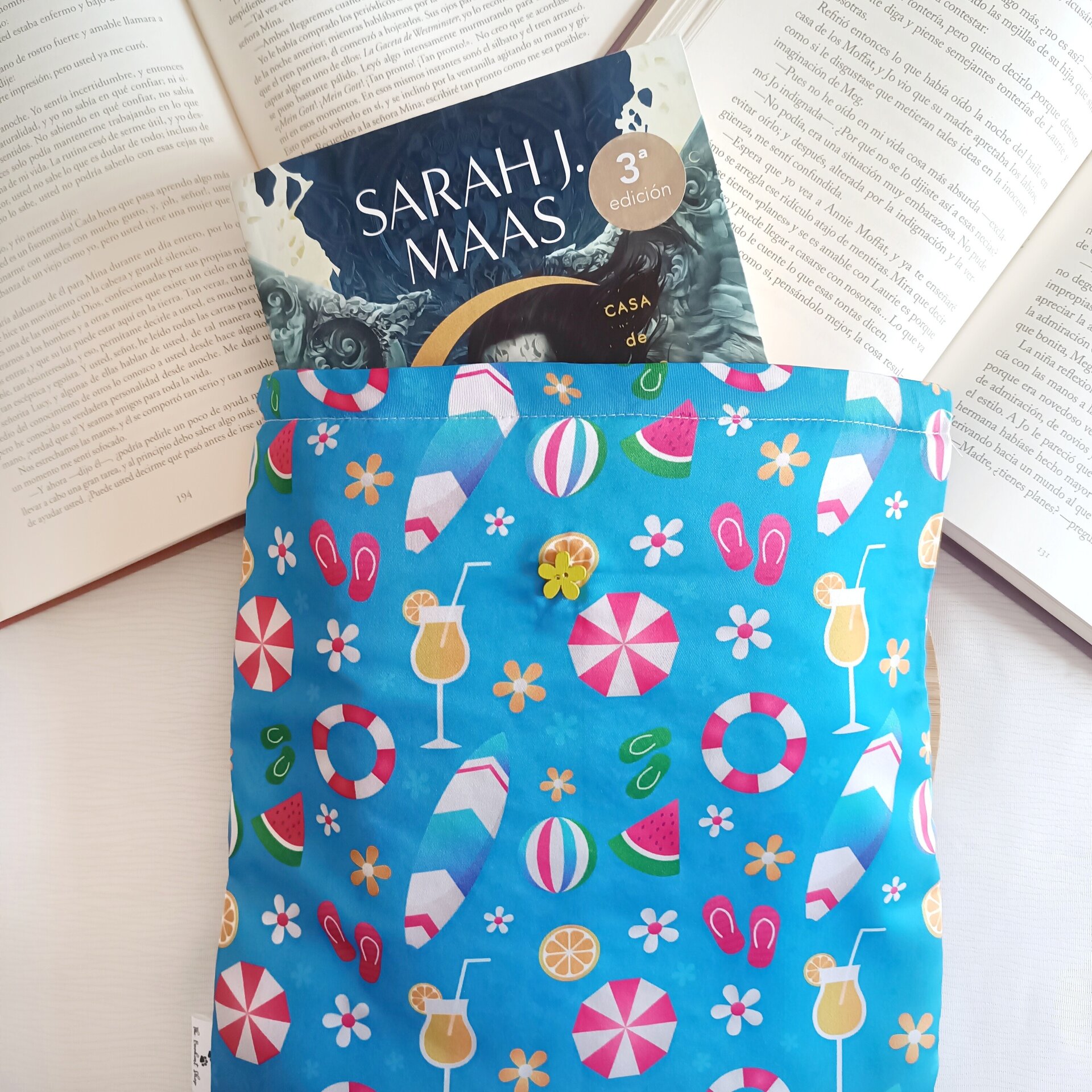 Funda de libro - Diseño surfero con olas y estilo playero - 4