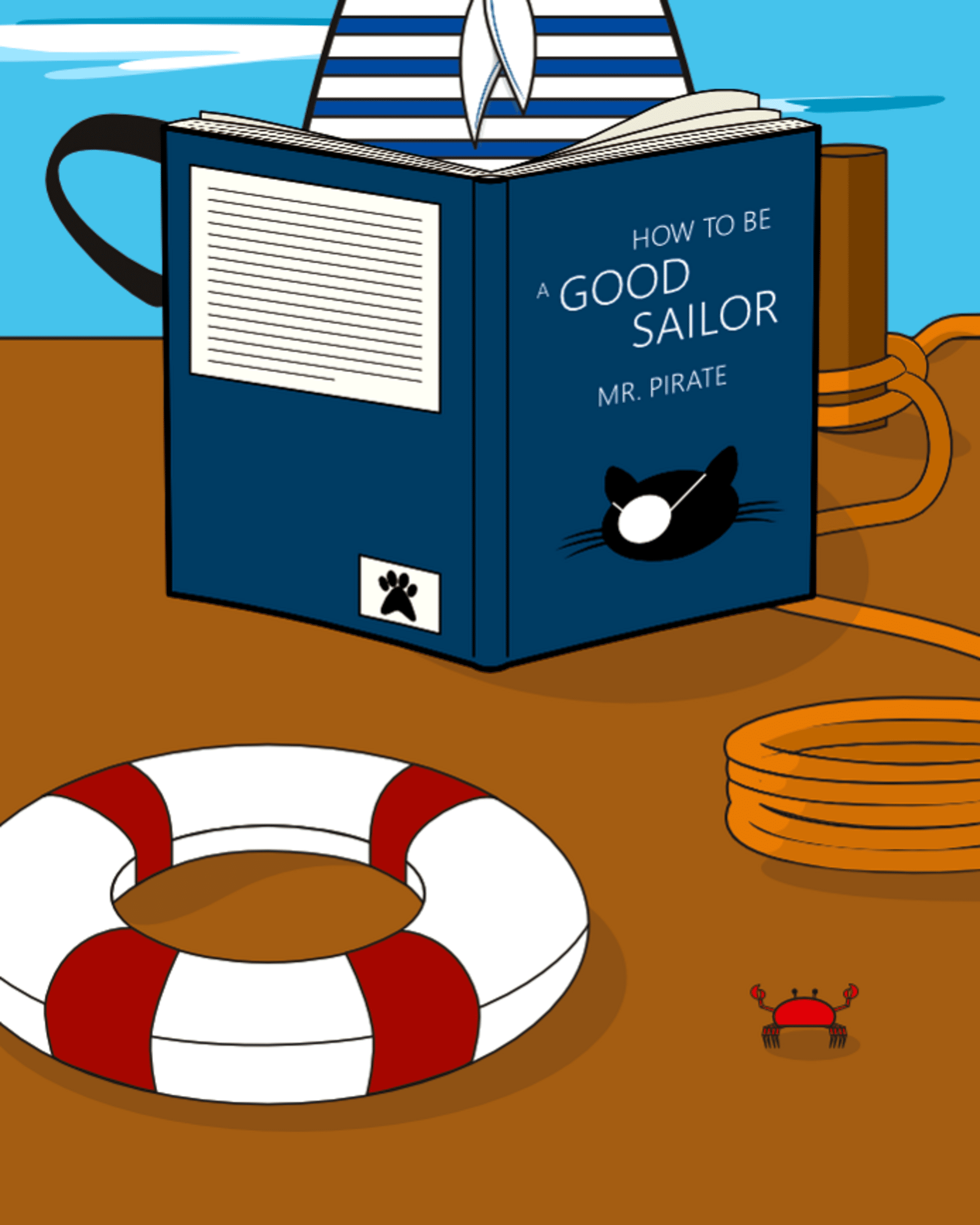 Marcapáginas náutico con gato marinero - Viaja por los mares de la lectura - 5