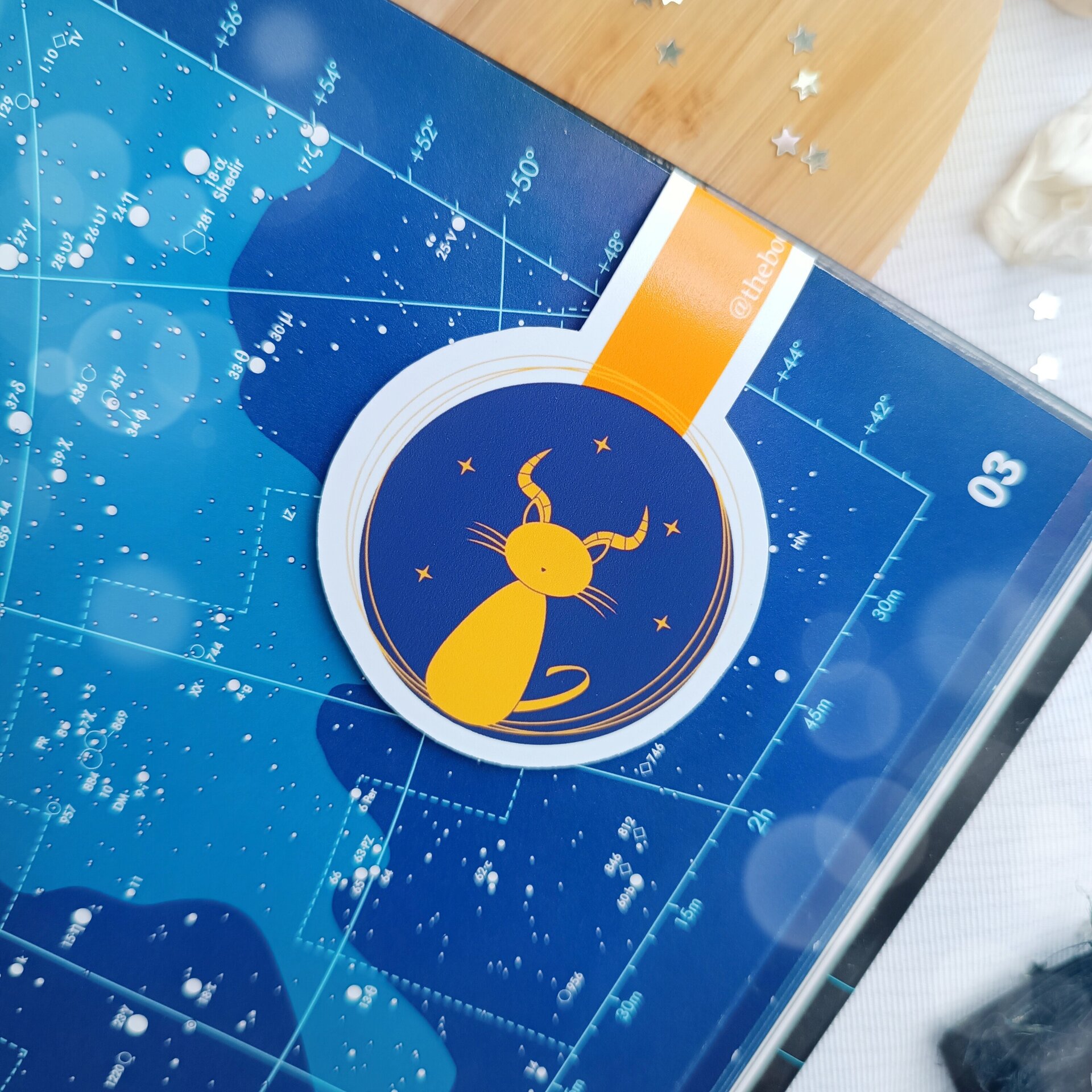 Gatos astrológicos - Marcapáginas magnéticos zodiacales para lectoras místicas - 19