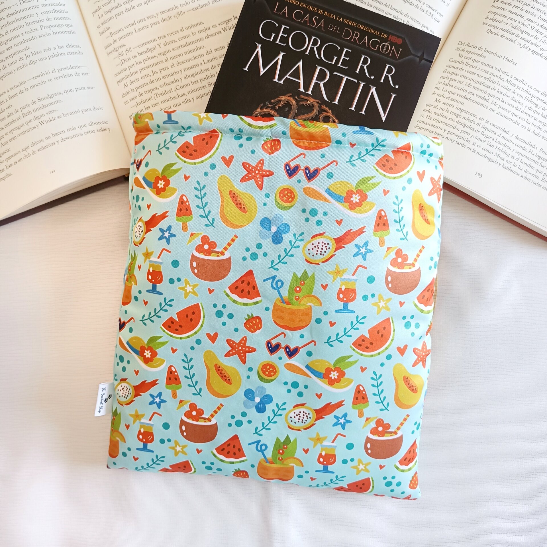Funda de libro - Estilo veraniego con motivos frutales y vibrantes - 3