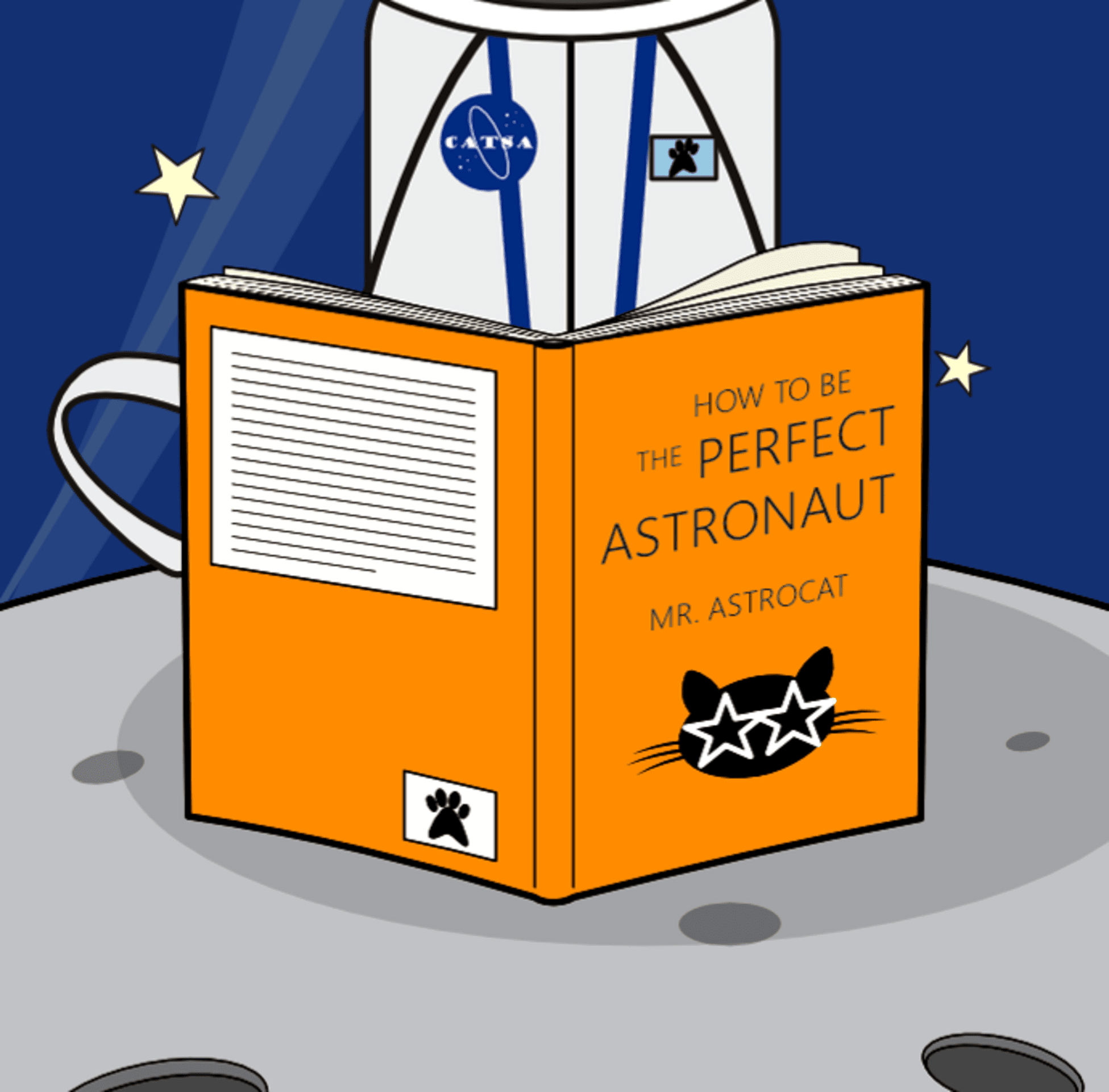 Marcapáginas vertical de gato astronauta - Viaja al espacio mientras lees - 4